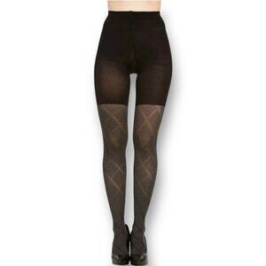 Love Your Assets by Spanx 5 Reversible Shaping Tights Black Diamond Flipside